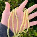 Natural Yellow Lemon Jade Gemstone Heishi Tube Rondelle Beads, 4x2mm/Small, Hole ID 0.9mm, 14.5 Inch/1 Strand, GH-C3