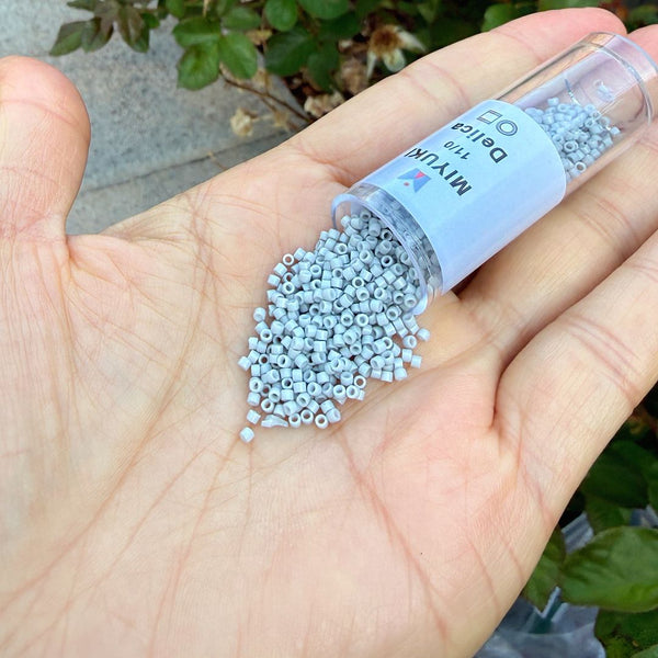 7.5g Miyuki Delica 11/0 Seed Beads Opaque Glass Enamel Light Smoke DB1498-1