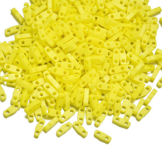 10g Miyuki Quarter Tila Seed Beads 5x1.2mm, Opaque Yellow (QTL-404)