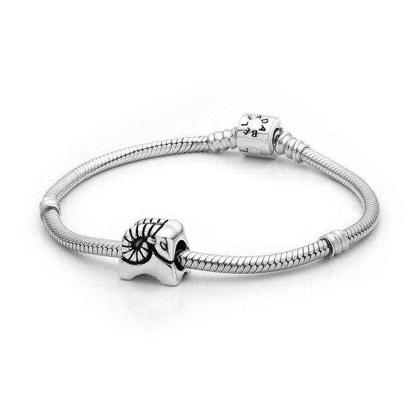 1pc 925 Sterling Silver Aries Zodiac Sign Bead Charm, Compatible with Pandora All Other Charm Bracelets, EC5-B3