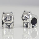 1pc Cute Solid 925 Sterling Silver Cat Charm Kitty Bead, Compatible with Pandora All Other Charm Bracelets, EC2-B1