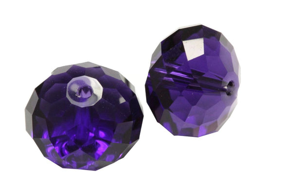 24pcs Adabele Austrian Faceted Rondelle Crystal Beads #5040, Purple, Size Selections: 6x4mm, 8x6mm, 10x8mm