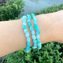 1 Strand Stretch Natural Amazonite Free Form Gemstone Bracelet, 5-8mm Small Beads, Length Selections: 7 inch/7.5 inch
