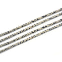 Natural Dalmatian Jasper Gemstone Cylinder Tube Beads, 13x4mm, Hole ID 1mm, 14.5 Inch/1 Strand, GH-H3