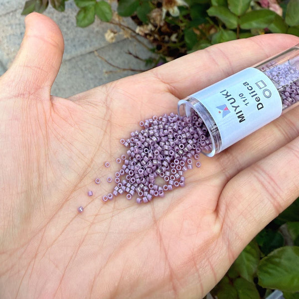 7.5g Miyuki Delica 11/0 Seed Beads, Opaque Glazed Luster Mauve DB265