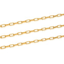16.5 Feet Tarnish Resistant Paperclip Cable Chain Link, 24K Yellow Gold Plated, Long Lasting, Size Selections: 6.7x2.3mm, 7.4x3.4mm, 9.6x3.5mm