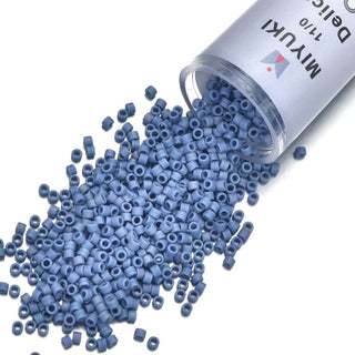 30g Miyuki Delica 11/0 Seed Beads, Opaque Matte Rainbow Mermaid Blue DB2318