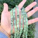 Natural Green Prehnite Crystal Gemstone Oval Tumbled Pebble Beads, Irregular, 7mm to 12mm, Hole ID 1mm, 15 Inch/1 Strand, GZ12-12
