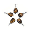 2pcs Natural Golden Yellow Tiger Eye Teardrop Gemstone Pendants, 22mm Pear Stone Drops, G2P-J1