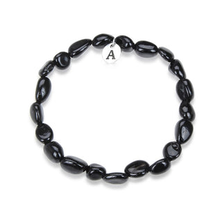 1 Strand Stretch Natural Black Tourmaline Free Form Gemstone Bracelet, 7-10mm Beads, Length Selections: 7 inch/7.5 inch