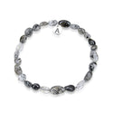 1 Strand Stretch Natural Grade A Black Quartz Rutilated Free Form Gemstone Bracelet, 5-8mm Small Beads, Length Selections: 7 inch/7.5 inch