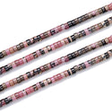 Natural Rhodonite Gemstone Heishi Tube Rondelle Beads, 4x2mm/Small, Hole ID 0.9mm, 14.5 Inch/1 Strand, GH-C27