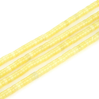 Natural Yellow Lemon Jade Gemstone Heishi Tube Rondelle Beads, 4x2mm/Small, Hole ID 0.9mm, 14.5 Inch/1 Strand, GH-C3