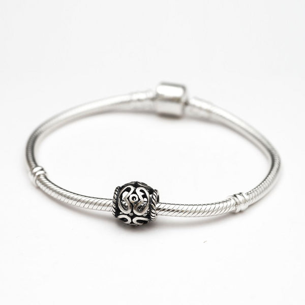 1pc Solid 925 Sterling Silver Two Hearts Union Charm, Compatible with Pandora All Other Charm Bracelet, EC269