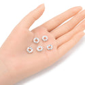 50pcs Grade A Large Hole Crystal Rhinestone Rondelle Beads, Sterling Silver Plated Brass, 10mm, Hole ID 4mm, CF2-10