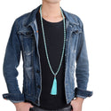 Adabele Premium 108 Mala Bead Tassel Necklace, 8mm Natural Grade A Amazonite Gemstone, Blue Green Buddhist Japa Prayer Beaded Jewelry RGN22