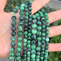 Natural Ruby Zoisite Gemstone Round Beads, 15 Inch/1 Strand, Size Selections: 4mm/6mm/8mm/10mm