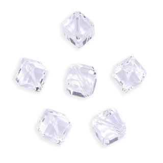 25pcs Adabele Austrian Faceted Diagonal Cube Crystal Beads #5600, Crystal Clear, 7mm, Hole ID 1.1mm, SSD-701