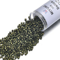 7.5g Miyuki Delica 11/0 Seed Beads, Opaque Metallic Olive DB11
