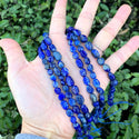 Natural Blue Lapis Lazuli Crystals Gemstone Oval Tumbled Pebble Beads, Irregular, 6mm to 8mm, Hole ID 1mm, 15 Inch/1 Strand, GZ11-40