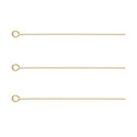 20pcs Real 1/20 14K Gold Filled Eye Pins Eyepin, 24 Gauge/0.5mm, Length Selections: 1 inch/1.5 inch/2 inch