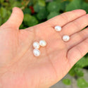 10pcs Natural AAA Grade High Luster Half Drilled Teardrop Pearls Beads, White Cultured Freshwater Pearls, 8-9mm, Hole ID 0.85mm, PT3-89