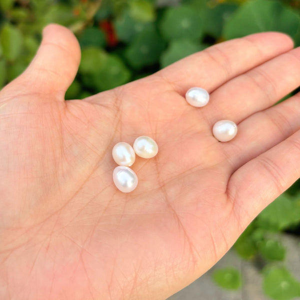 10pcs Natural AAA Grade High Luster Half Drilled Teardrop Pearls Beads, White Cultured Freshwater Pearls, 8-9mm, Hole ID 0.85mm, PT3-89