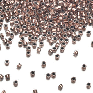 30g Miyuki Delica 11/0 Seed Beads, Copper-Lined Crystal Clear DB37