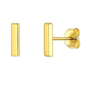 1 Pair 18K Yellow Gold Plated 925 Sterling Silver Stud Earrings, Bar Ear Studs, Small Tiny, SSE101-2