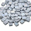 10g Miyuki Full Tila Square Seed Beads 5x5mm, Frost Rainbow Icy Grey TL-498FR