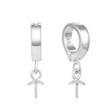 2pcs 925 Sterling Silver Hinged Bails, with Eye Pin Bails, Tarnish Resistant Rhodium Plated, 17mm, SS93-3