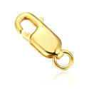 5pcs 925 Sterling Silver Rectangle Lobster Claw Clasps, Real 18K Yellow Gold Plated, Size Selections: 8mm/10mm/12mm/14mm