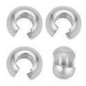 100pcs Tarnish Resistant Crimp Bead Knot Cover, Sterling Silver Plated Brass, Size Selections: 3mm/4mm/5mm/6mm