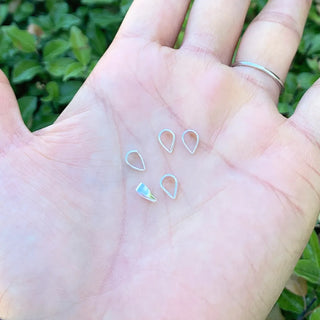 10pcs 925 Sterling Silver Soldered Folding Donut Bail Loop, Pendant Connector, Size Selections: 6x4mm, 7x5mm, 8x5mm