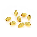 100pcs Oval Bicone Wire Coil Spring Beads, 18K Yellow Gold Plated Brass, 8x5mm, Hole ID 1.3mm, CF111-G