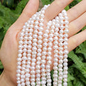 Adabele Natural Potato Round Pearl Beads, White Cultured Freshwater Pearls, 5- 6mm, 1 Strand/14 Inch, FP3-56