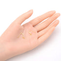50pcs Tarnish Resistant Flat Fish Earring Hooks, 18K Yellow Gold Plated Brass, 18mm, 0.7mm/21 Gauge, BF20-2