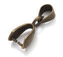 50pcs Pendant Clasp Pinch Bail Clip, Antique Bronze Plated Brass, Size Selections: 15mm/18mm/20mm