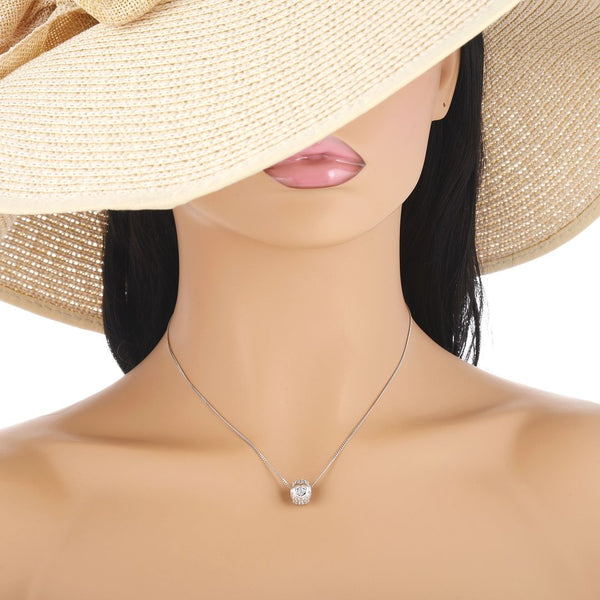 1pc 925 Sterling Silver Round Heart Pattern April Birthstone Bead Charm, Diamond Clear Cubic Zirconia CZ, 11x9mm, Hole ID 4.5mm, EC1-H4