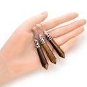 1pc Natural Brown Yellow Tiger Eye Hexagonal Pile Gemstone Pendant Necklace, 26 Inch Surgical Stainless Steel Chain, GGP-BB1