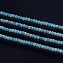 Natural Blue Apatite Gemstone Tiny Small Faceted Rondelle Beads, 3x2mm, Hole ID 0.65mm, 15 Inch/1 Strand, GK-A8