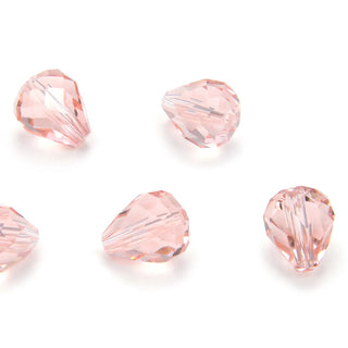 24pcs Adabele Austrian Faceted Teardrop Crystal Beads #5500, Light Padparadscha Pink, 12mm x 10mm, Hole ID 1.2mm, SST-1230