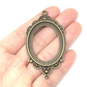 20pcs Large Sturdy Oval Open Back Bezels, Pendant Base, Antique Bronze, Designed for 40x30mm Cabochon Resin Cameo Photo, MC-H1