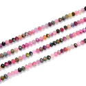 Natural Pink Tourmaline Gemstone Tiny Small Faceted Rondelle Beads, 4x3mm, Hole ID 0.65mm, 15 Inch/1 Strand,  GK-B1