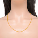 16.5 Feet Tarnish Resistant Diamond Cut Figaro Chain Link, 18K Yellow Gold Plated Brass, Size Selections: 2mm/2.5mm