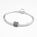 1pc Solid 925 Sterling Silver Flower Bead Charm, Compatible with Pandora All Other Charm Bracelet, EC132