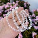 1 Strand Stretch Natural Grade A Clear Crystal White Quartz Beaded Gemstone Bracelet, 8mm Bead, Length Selections: 7 inch/7.5 inch/8 inch/8.5 inch