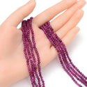 Natural Red Ruby Gemstone Tiny Small Faceted Round Beads, 3mm, Hole ID 0.6mm, 15 Inch/1 Strand, GK3-18
