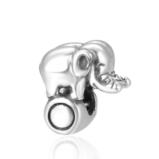 Real Solid Sterling Silver Charm Aerobic Elephant Bead, Compatible with Pandora All Other Charm...