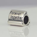 1pc Solid 925 Sterling Silver Forever Together Commitment Scroll Bead Charm, Compatible with Pandora All Other Charm Bracelet, EC26